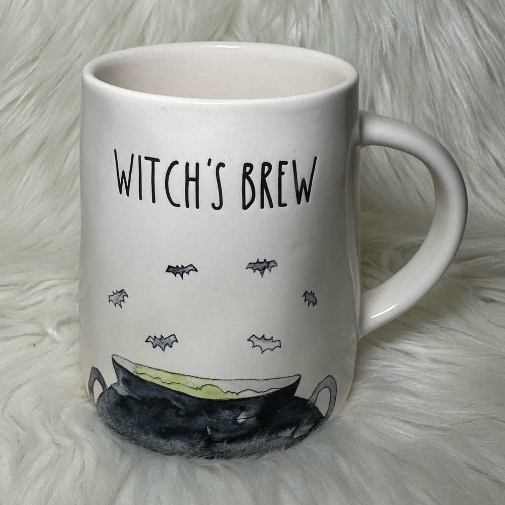 Rae Dunn Halloween White "Witch's Brew" Ceramic Mug H5